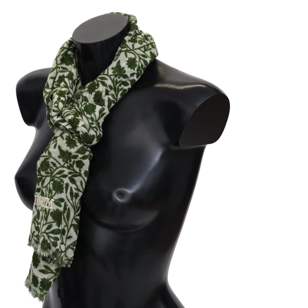 Missoni Green Floral Wool Unisex Neck Wrap Scarf - Picture 2 of 4